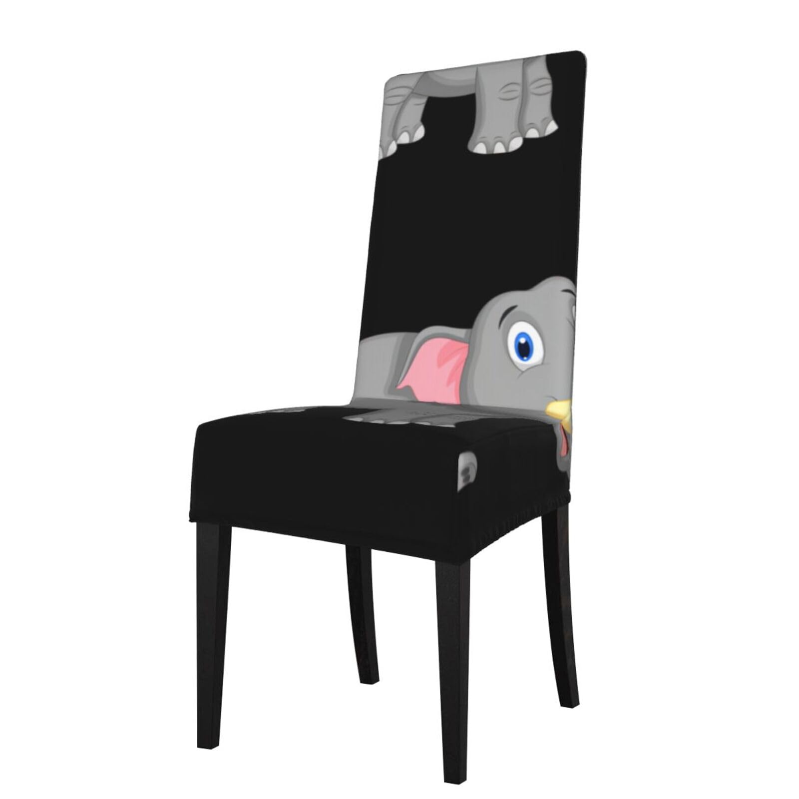 YYHHAOFA Cartoon Elephant Prints Protection Cover for Dining Chair - Stretch Slipcovers, Easy Refresh for Your Dining Room & Event Decor