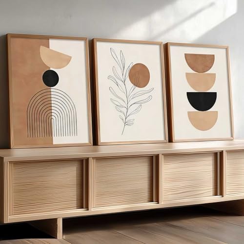 Image of kotart Home Decor Boho Painting Decorative Wall Art poster With Frame For Living Room Bed Room Hotel Wall Decor Digital Reprint Set of 3 (10X13 inch)