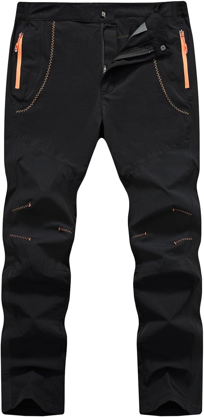 TBMPOY Men's Outdoor Hiking Work Pants Quick Dry Water Resistant Lightweaght Mountain Fishing Pants Zipper Pockets