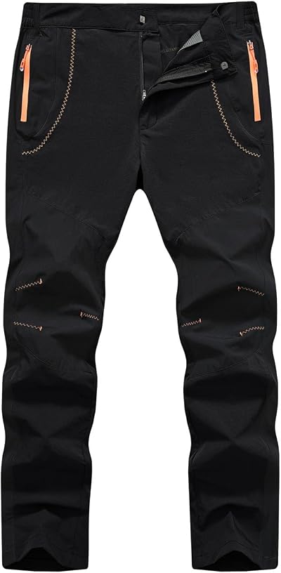 TBMPOY Men's Outdoor Hiking Work Pants Quick Dry Water Resistant Lightweaght Mountain Fishing Pants Zipper Pockets