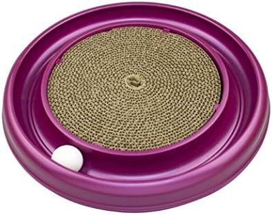 Beika Newest Pet Round Cat Play Game Toy Amusement Plate Pounce Teaser Disk Pink