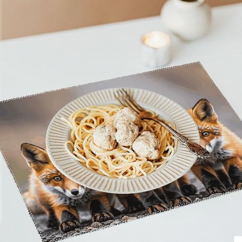 Sets de table lavables Many Foxes lot de 6 pour décoration de cuisine 30x45cm - 7