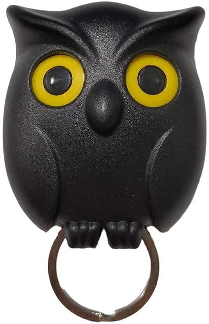 CUIKOSAER Night Owl Magnetic Wall Key Holder,Key Hangers Key Racks,Self Adhesive Wall-Mounted Keychains Hook, Hanging The Key The Owl Will Open Its Eyes Home Decor Accessories