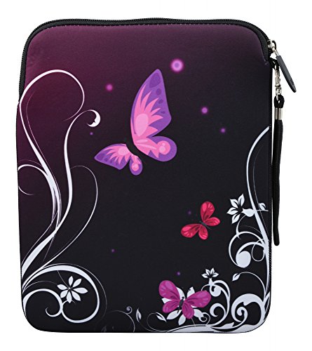 MySleeveDesign  Funda Universal de Neopreno para iPad Pro 9.7, Air 2 y Tablet de 9.7/10 / 10,1 Pulgadas  Varios DISEÑOS Y Colores - Butterfly Light