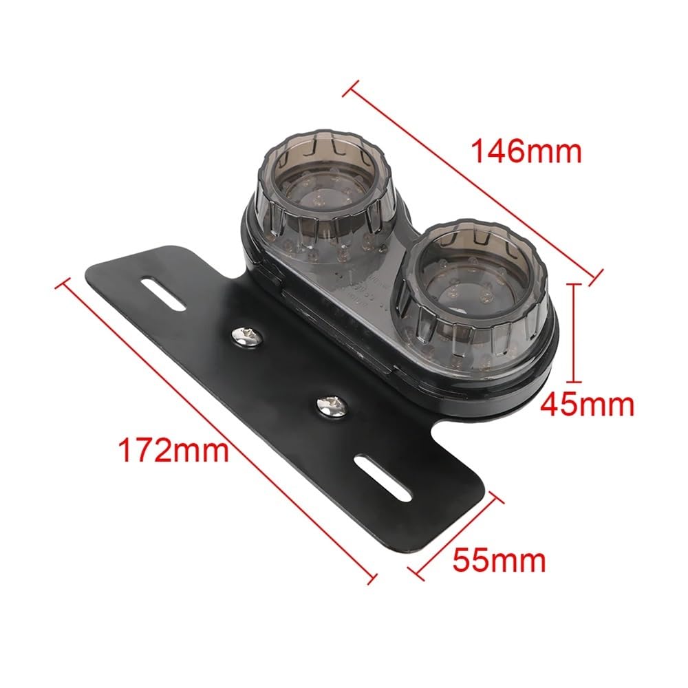 Fanale posteriore freno Luce Porta Targa Freno Accessori Moto Doppia Luce Di Segnalazione Doppia Luce Fanale Posteriore A LED Universale Per Moto 12V