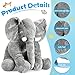 Yulejo Giant Stuffed Elephant Plush Animal Pillow Large 15.7 Inch Stuffed Animal Soft Party Favor Huge Gray Elephant Plush Doll for Adult Girlfriend Home Decor