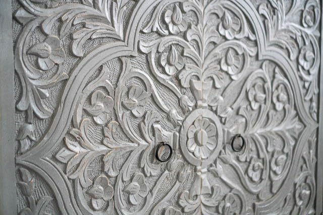 The Handcraved Solid Wood Sideboard | Wooden Stroage for Living Room | Wooden Cabinet | Sideboard for Living Room | Grey 3