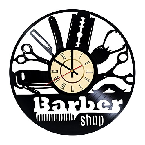 Barber Shop Vinyl Record Clock Barber Shop Wall Clock Wall