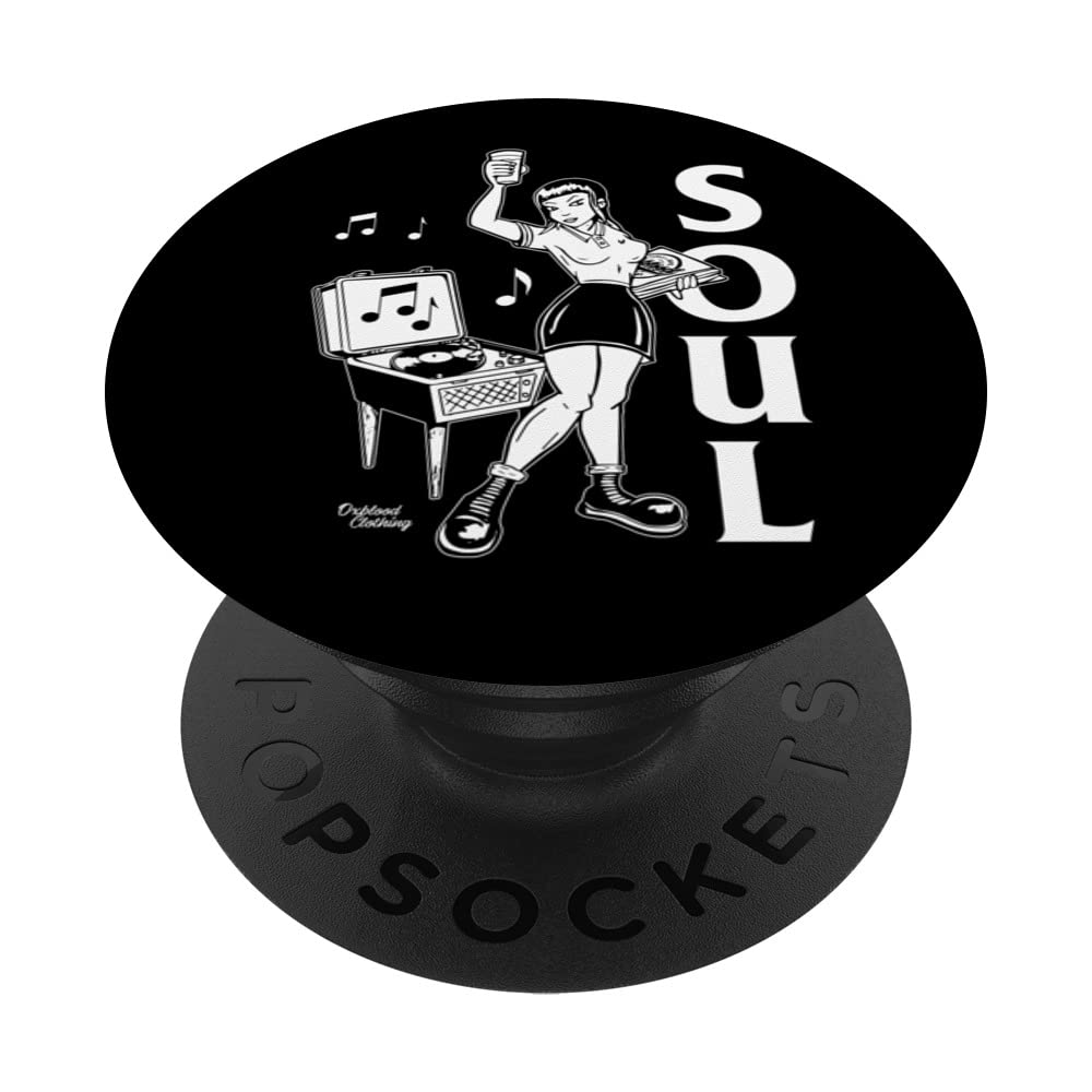 Northern Soul All Nighter Keep The Faith Soulie Soul Girl PopSockets Swappable PopGrip, Black