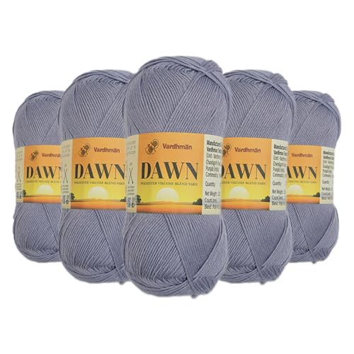 Image of Vardhman Dawn Polyester Viscose Yarn - Soft Yarn for Knitting, Crochet & DIY Craft Projects | Ideal for Garments, Toys, Accessories & Home Decor | Pack-1 Ball, 100g Each DAM011