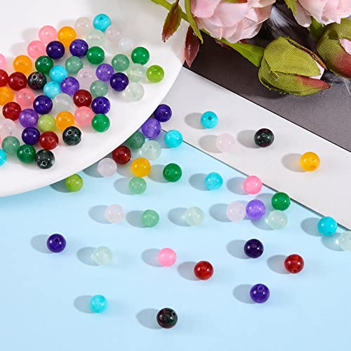 WEWAYSMILE 480Pcs 6mm Round Natural White Jade Beads and 10m Flat Elastic Thread Jewelry Kit for Jewelry Making Bracelets Necklaces Earring DIY Supplies - Image 3