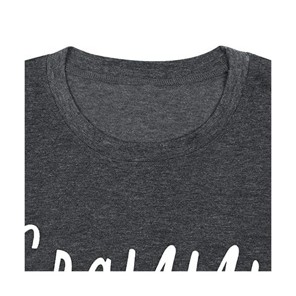 Grammy Est. 2021 T-Shirt Women Letter Print Funny Tee Shirts Short Sleeve Casual Tops Dark Grey