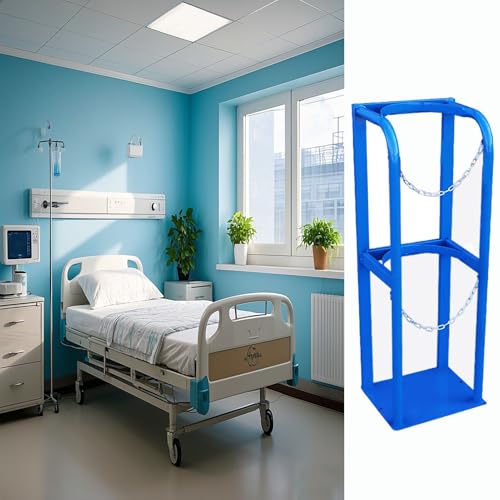 Chariot porte-bouteilles d'oxygène médical en acier avec support de stockage de gaz