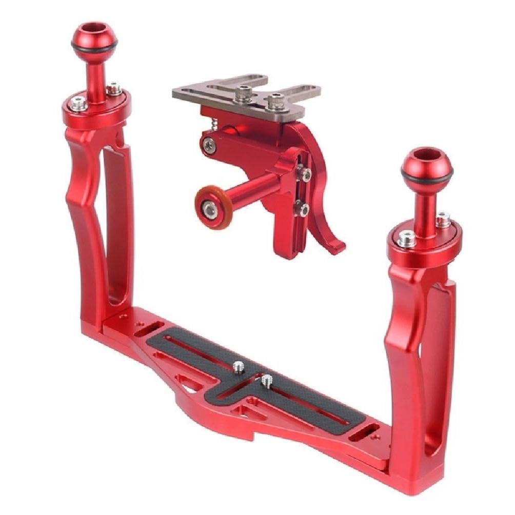 HSU Doppio Supporto In Alluminio Per GoPro Con Media Mod O Custodia Impermeabile - Staffa A Slitta Fredda Per Action Cam Hero 12/11/10/9 E Insta360 - 4