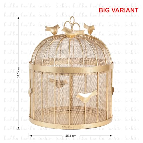 Image of Lushlin THE ORIGINAL Bulbul basket Decorative Bird Cage Fruit Basket with Mesh Cover, Metal Mesh Fruit Basket with Lid - Insect & Dust Resistant | Rust-Free Steel Countertop Fruit Holder for Kitchen