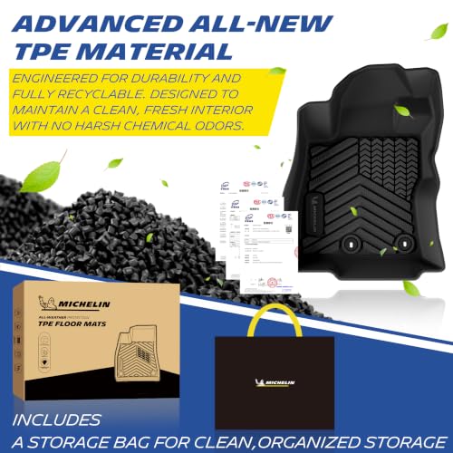 Image of Michelin Vehicle Mats for 2025-2026 Subaru Forester Hybrid (3 Piece) | Not Fit Gas, All-Weather TPE Custom Fit Liner, Premier