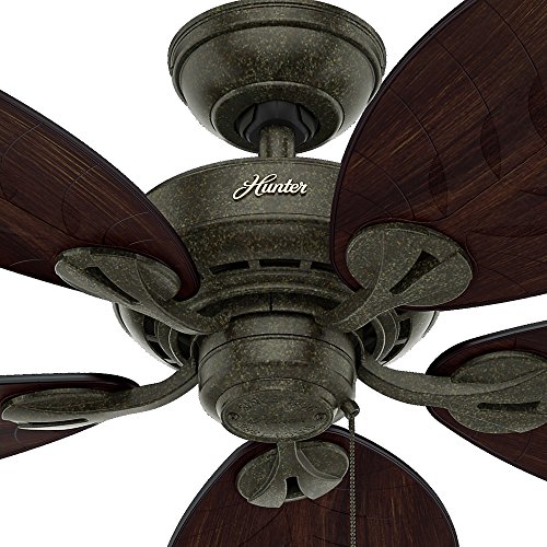 Hunter Fan Company Hunter 54098 Tropical/British Colonial 54``Ceiling Fan From Bayview Collection In Bronze/Dark Finish, Provencal Gold #TOP4