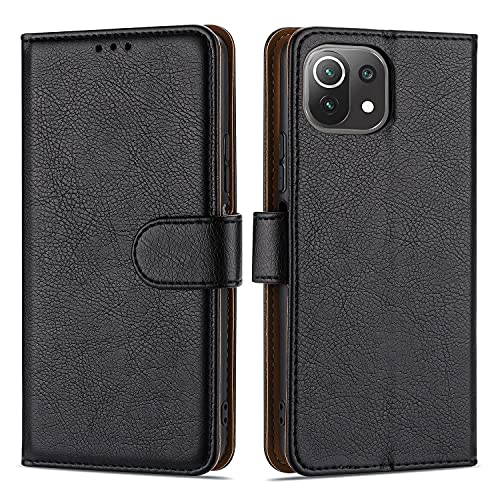 Case Collection Funda de Cuero para Xiaomi Mi 11 Lite 5G (6,55") Estilo Cartera con Tapa abatible y Ranuras para Dinero y Tarjeta de crédito para Xiaomi Mi 11 Lite 5G Funda Cover