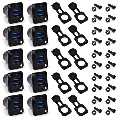 Conector Doble USB 3.0 Panel Mount 5 Piezas miniatura 1