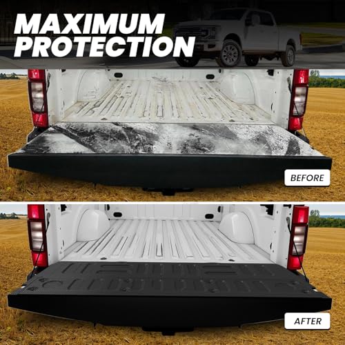 Image of LASFIT Floor Mat Truck Tailgate Mat for 2022 2021 2020 2019 2018 2017 Ford Super Duty F250 F350 F450 Truck Bed (Not Fit Drop-in Liners) All Weather Protector TPE Tailgate Liner,1pc Black