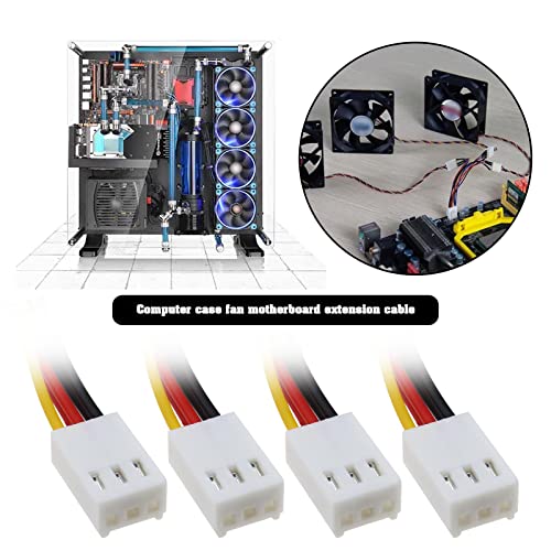 VGOL 4PCS PC Case Fan Motherboard Extension Cable 2 x 3-Pin Male to 3-Pin Female Fan Splitter Cable Lead 22cm Computer Accessories - Image 2