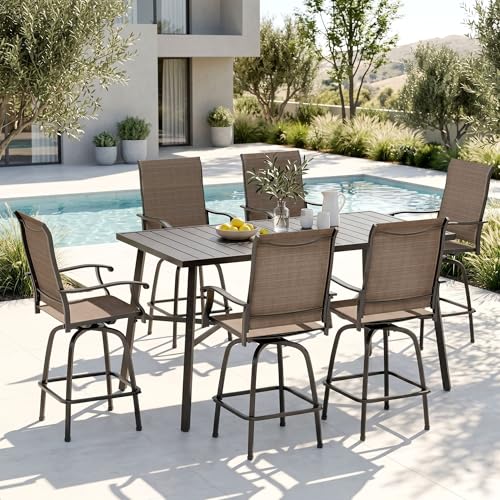 PHI VILLA 7-Piece Swivel Dining Set