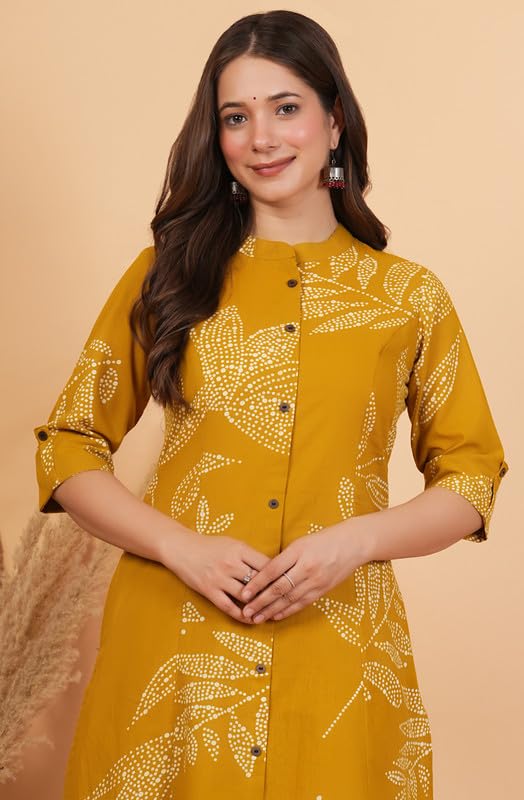 Image of rytras Women Pure Cotton Printed A-Line Kurta Set with Palazzo pants|Ethnic wear|Kurta Set for Women