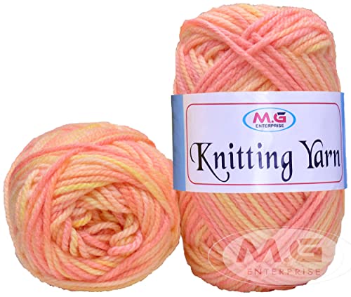Image of M.G ENTERPRISE Knitting Yarn Thick Chunky Wool, Multi Orange 500 gm Best Used with Knitting Needles, Crochet Needles Wool Yarn for Knitting. by M.G ENTERPRISE