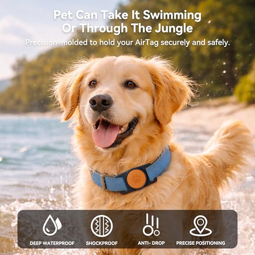 Image of GOCII for Airtag Dog Collar Holder 2 Pack,Waterproof Dog Collar Holder for Apple AirTag(Gen 1 & 2),Silicone Air Tags Case for Dog Collars(Black & Orange)