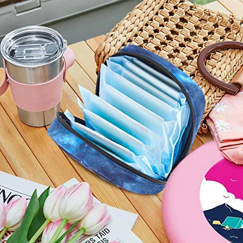 1Pcs Sanitary Napkin Storage Bag, Menstrual Cup Pouch Portable Zipper Tampons Holder For Purse First Period Kit For Teen Girls Galaxy Tie Dye Store Sanitary Pads For Women #TOP5