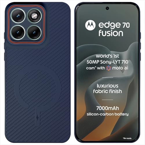 Image of SBMS Back Cover for Motorola Edge 70 Fusion 5G Soft Matte Silicone Cover with Slim Fit | (Not Mag-Safe Compatible) | Shockproof | Camera Protection Bumper Case for Moto Edge 70 Fusion (Blue)