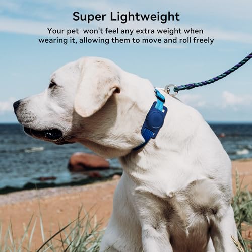 Image of GOCII for Airtag Dog Collar Holder 2 Pack,Waterproof Dog Collar Holder for Apple AirTag(Gen 1 & 2),Silicone Air Tags Case for Dog Collars(Navy&Black)