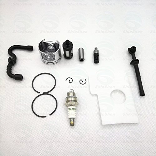 Shioshen 38mm Piston Kit & Air Filter Fuel Oil Line Tube Hose For STIHL 018 MS180 MS 180 Chainsaw Replacement NO. 1130 030 2004/1130 124 0800