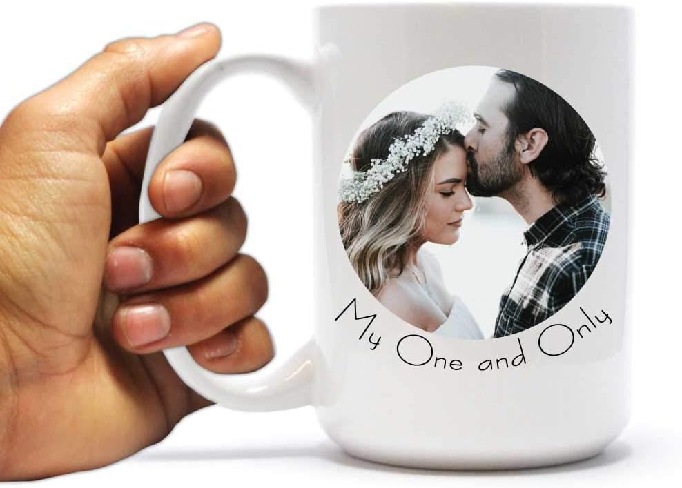 VictoryStore Anniversary Coffee Mugs 15 Ounces (My One And Only) Add your custom Photo