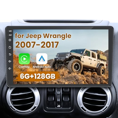 [8 Core][6+128G] Car Radio Stereo for Jeep Wrangler JK 2007-2017: 10.2