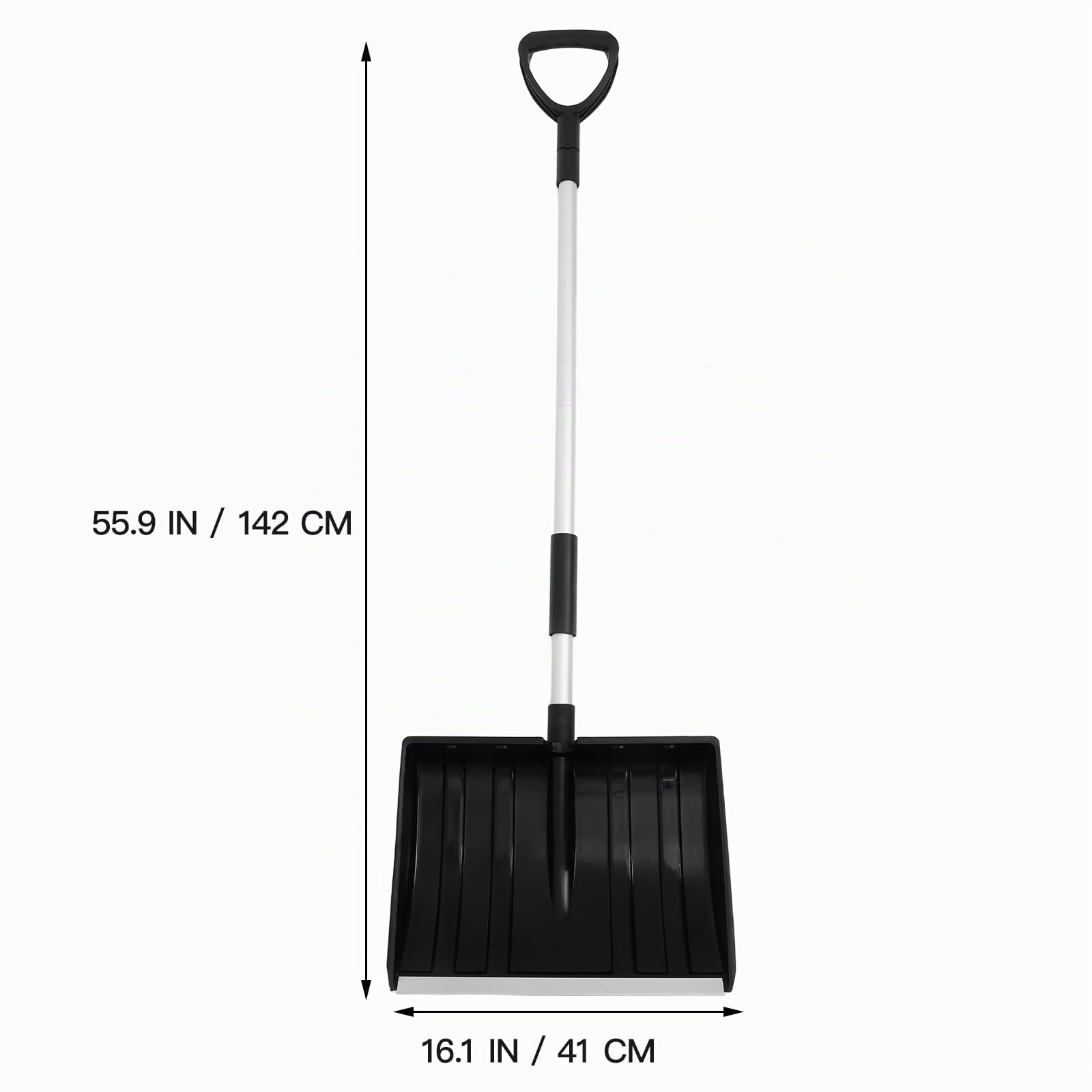 Schwere Hochleistungs-Schneeschaufel mit Großvolumen | Robuste Alu-Konstruktion, ergonomischer Teleskopgriff Für Hof, Garten, Auffahrt & gewerbliche Einsätze