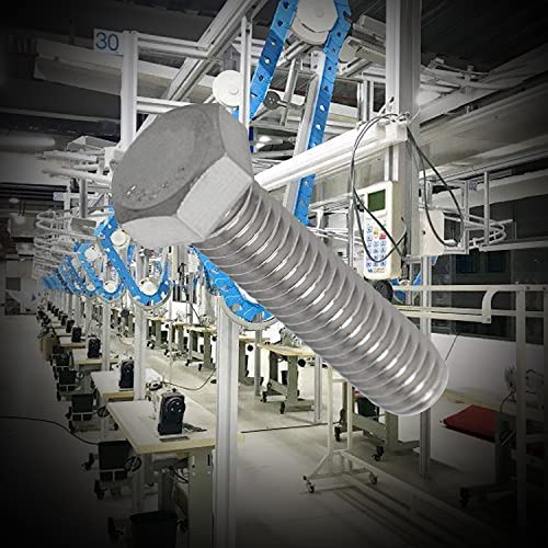 Image of M5 x 35mm Hex Head Bolts Screws Grade 5.8 Stainless Steel, Fasteners Fully Machine Threaded SUS304 10 Pcs