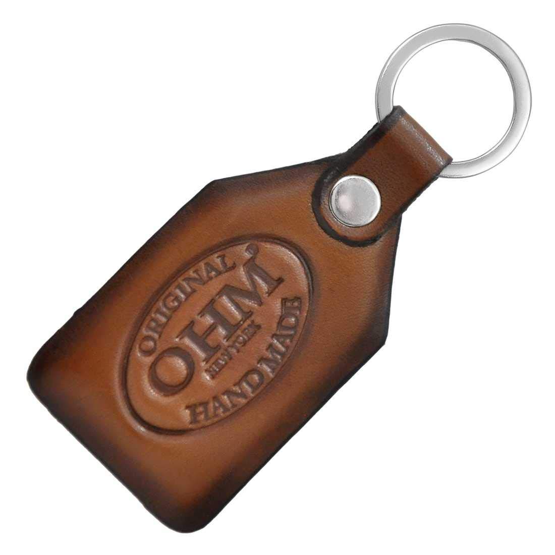 OHM New YorkItalian Finish Designer Leather Key Ring/Chain (Brown Color)