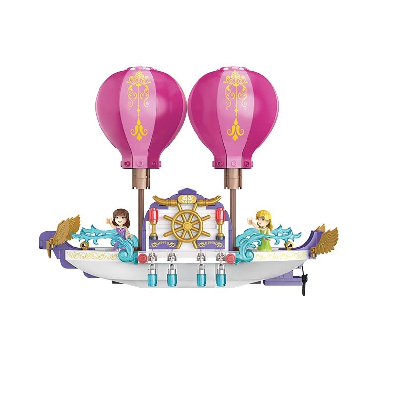 Image of PLUSPOINT Girl Toys for 6-12 Years Old, STEM Princess Castle Building Stacking Block Sets for Kid's Basic Skills Learning and Development Bricks Gifts for Toddlers ,Girls (Fairy Ship)