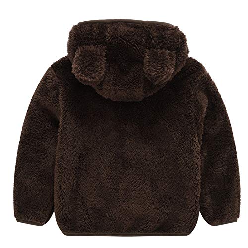 Image of Toddler Girls Boys Fleece Hoody Jacket Zip Up Teddy Coat Warm Winter Outwear