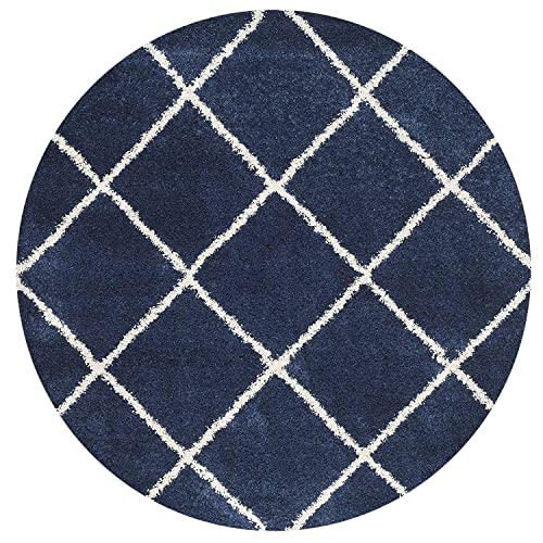 Image of Plush Shag Area Rug for Living Room, 244 cm x 305 cm, Brown (Blue Box, 4X4 FEET)