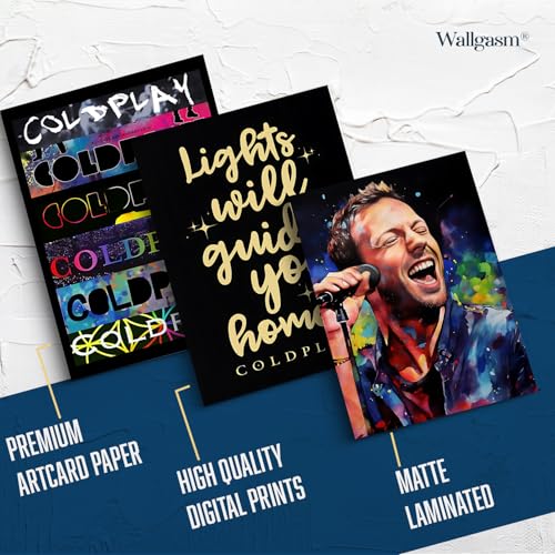 Image of Wallgasm Coldplay Poster Set of 10, 8x12 inch (A4 Size) 300 GSM | Coldplay Aesthetic - Aesthetic - Music Posters - Rockband Poster - Posters, For Living room
