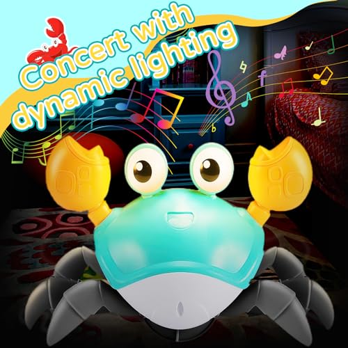 ZZQVIP Baby Spielzeug Krabbe Junge Mädchen, Spielzeug ab 1 2 3 Jahr, Crawling Crab Musikspielzeug, Geschenke für Kinder Spiele ab 3 4 Jahren, Familie Lernspielzeug für Tummy Time Toys