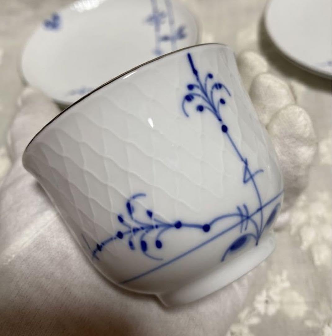 Amazon.co.jp: Royal Copenhagen Blue Palmette Platinum Pear Tea Set 