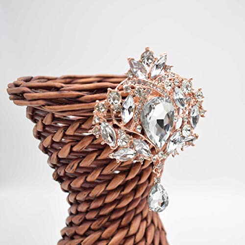 Image of Wedding Bridal Big Crystal Rhinestone Bouquet Brooch Shawl Pin for Women