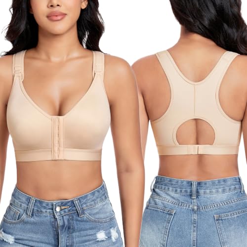 Image of Lemorosy Women's Front Closure Posture Support Wireless Bra