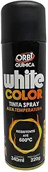 Tinta Spray White Color Preto Fosco Alta Temperatura