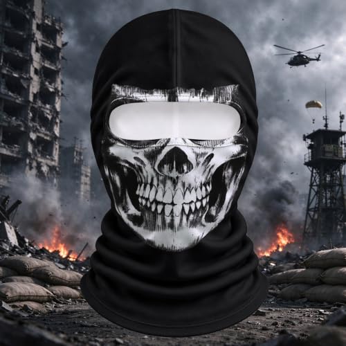 Men Halloween Skull Printed Balaclava Face Mask Winter Novelty Headwear - image 3