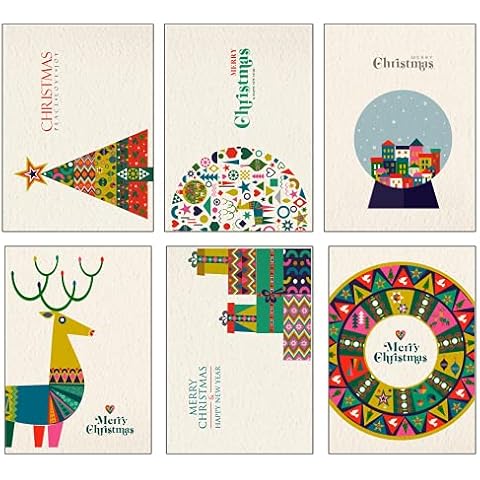 the lazy panda card company 24 Cute Eco-Friendly Recycled Christmas Cards with Envelopes (Scandinavian) Cover