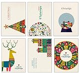 the lazy panda card company 24 Cute Eco-Friendly Recycled Christmas Cards with Envelopes (Scandinavian)